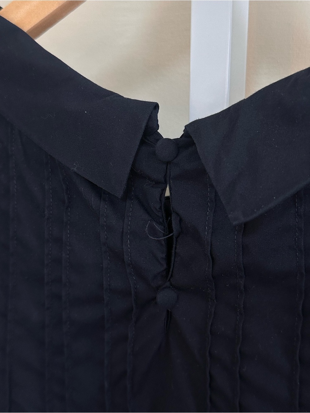 Miu Miu Made in Italy Navy Pleated Poplin Blouse Top IT 42 - Picture 5 of 9